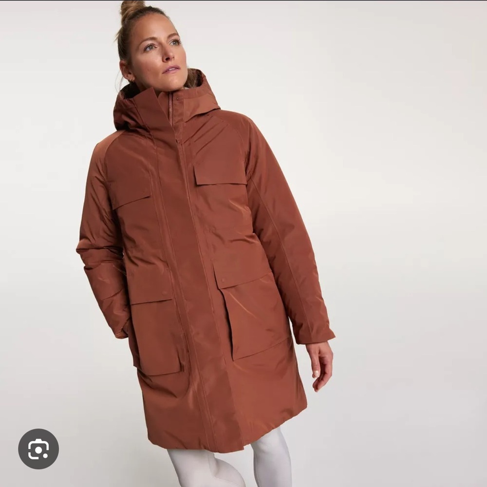 CALIA ROCKY MOUNTAIN BROWN HOODED PARKA Coat Jacket size Large NWOT